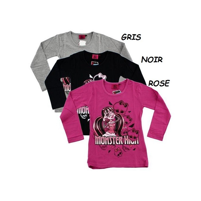 T-shirt manches longues Monster High / 3 MODELS A CHOISIR ****NEUF**** T-shirt manches longues Monster High / 3 MODELS A CHOISIR ****NEUF****