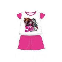 Ensemble MONSTER HIGH Tee-Shirt + Short 100% Coton Rose/Blanc - NEUF - Été/Fille/Pyjama/Vêtement/Sport - De 6 à 14 ans