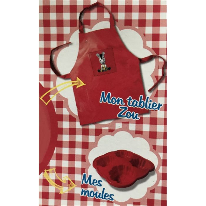 Tablier de cuisine ZOU + Moules silicone - NEUF - Ensemble Cuisine Enfant