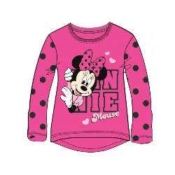 Tee-shirt Manches Longues MINNIE Disney 100% Coton - NEUF - T-Shirt Enfant Fille 3 à 8 ans (Rose Foncé)