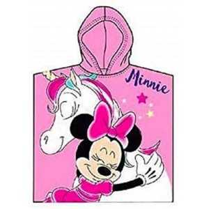 Poncho / Cape de Bain MINNIE DISNEY Avec Licorne 50x100cm Rose 100% Coton - NEUF