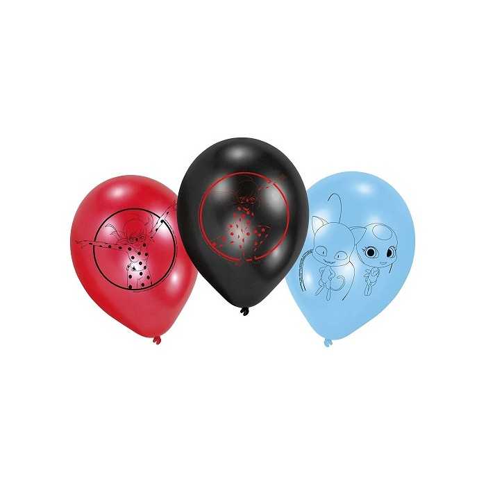 Paquet 6 Ballons MIRACULOUS Ladybug 22,8cm - NEUF - Anniversaire/fête