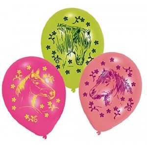 Paquet 6 Ballons CHEVAL Horse Poney 22,8cm - NEUF - Anniversaire/fête