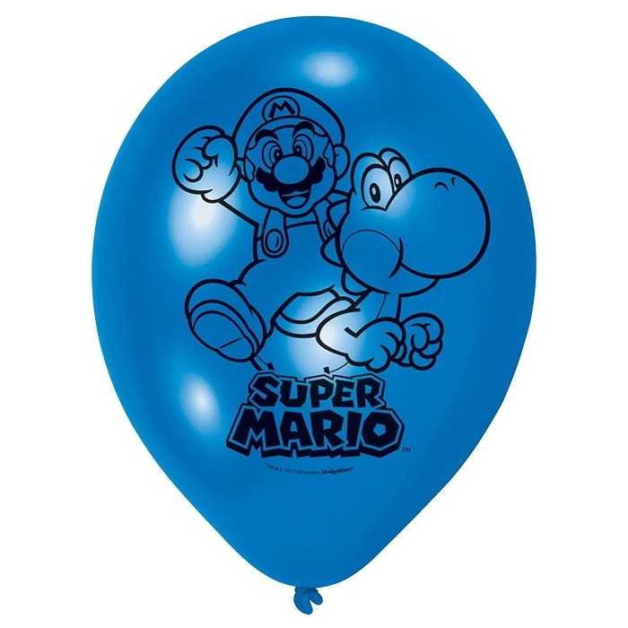 Paquet 6 Ballons SUPER MARIO 22,8cm - NEUF - Anniversaire/fête