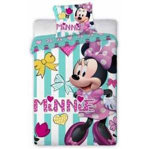 MINNIE DISNEY - Parure de lit  Réversible 100 x 135 cm & Taie d'oreiller 40 x 60 cm 100% Coton - NEUF