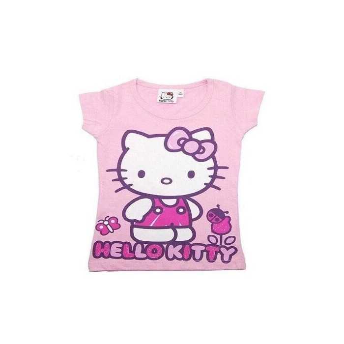Rose Clair : Tee-Shirt HELLO KITTY Manches Courtes 100% Coton - NEUF - Fille de 2 à 6 ans Rose Clair : Tee-Shirt HELLO KITTY Manches Courtes 100% Coton - NEUF - Fille de 2 à 6 ans