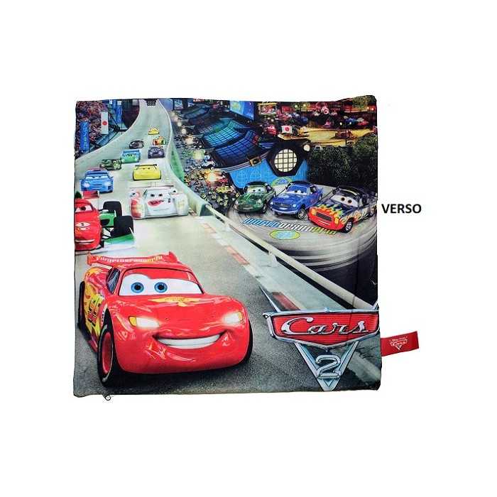 CARS Disney : Housse de Coussin REVERSIBLE / Taie d'oreiller 40x40cm -  NEUF