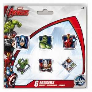 Set Gommes AVENGERS Marvel (6 Gommes à Effacer) Fournitures Scolaire Garçon Papeterie - NEUF