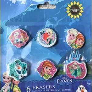 Set Gommes LA REINE DES NEIGES Frozen Disney (6 Gommes à Effacer) Fournitures Scolaire Fille Papeterie - NEUF