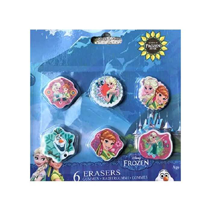 Set Gommes LA REINE DES NEIGES Frozen Disney (6 Gommes à Effacer) Fournitures Scolaire Fille Papeterie - NEUF