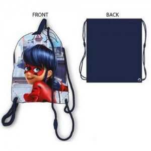 MIRACULOUS : Sac à Dos/Piscine/Sport/Gym/Ecole 37.50cm Bleu Marine Polyester - NEUF - Lady Bug