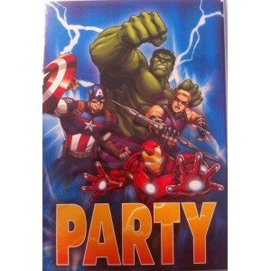 AVENGERS : Cartes d'invitations anniversaire party Disney - 5 cartes + 5 enveloppes anniversaire