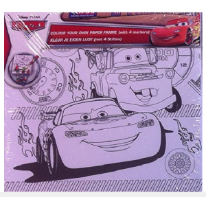 CARS Disney : Votre Propre Cadre De Couleur - Cadre à Dessiner Et 4 Crayons 15x15cm - Tableau à dessiner - Loisir Activité Créat
