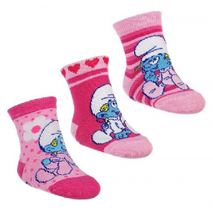 Naissance/3 mois rose/rose/rose : Chaussette Bébé Schtroumpfs Fille 75% coton 20% polyester 5% élasthanne - NEUF