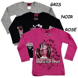 T-shirt manches longues Monster High / 3 MODELS A CHOISIR ****NEUF****