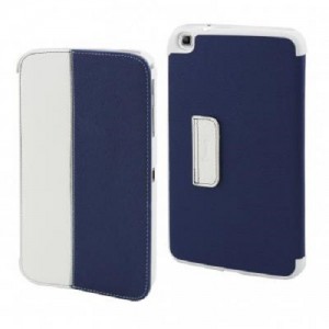 Muvit MUCTB0211 Etui pour Samsung Tab 3 8  Bleu Marine/Blanc