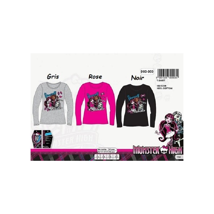 T-shirt manches longues Monster High 100% coton **** NEUF l'unit� **** Model al�atoire T-shirt manches longues Monster High 100% coton **** NEUF l'unit� **** Model al�atoire
