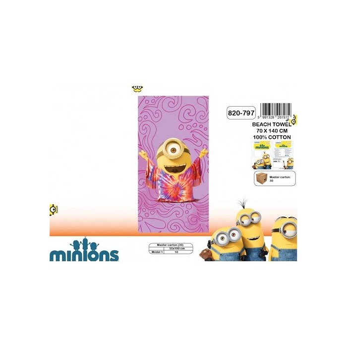 DRAP DE BAIN-SERVIETTE DE PLAGE-PISCINE-MINIONS ROSE-70X140 CM DRAP DE BAIN-SERVIETTE DE PLAGE-PISCINE-MINIONS ROSE-70X140 CM
